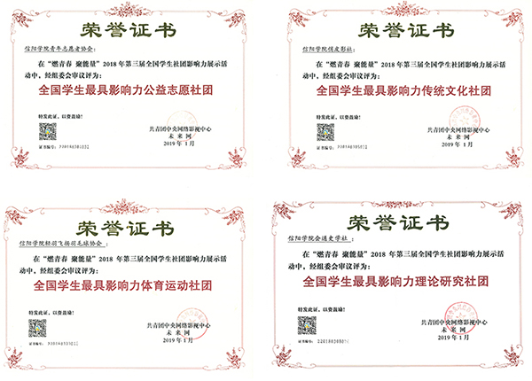 我校在2018年第三届全国学生社团影响力展示活动中荣获多个奖项