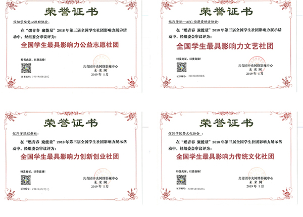我校在2018年第三届全国学生社团影响力展示活动中荣获多个奖项