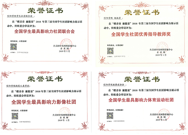 我校在2018年第三届全国学生社团影响力展示活动中荣获多个奖项